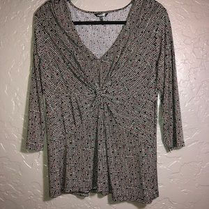 Black, White, & Red Polk-A-Dot Blouse